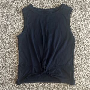 Elegant Black Twist-Front Tank Top